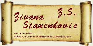 Živana Stamenković vizit kartica